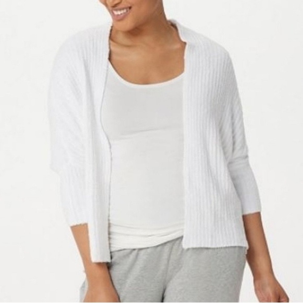 Barefoot Dreams Cardigan White CozyChic Lite Ribbed Sea Salt / Womens XXS/XS